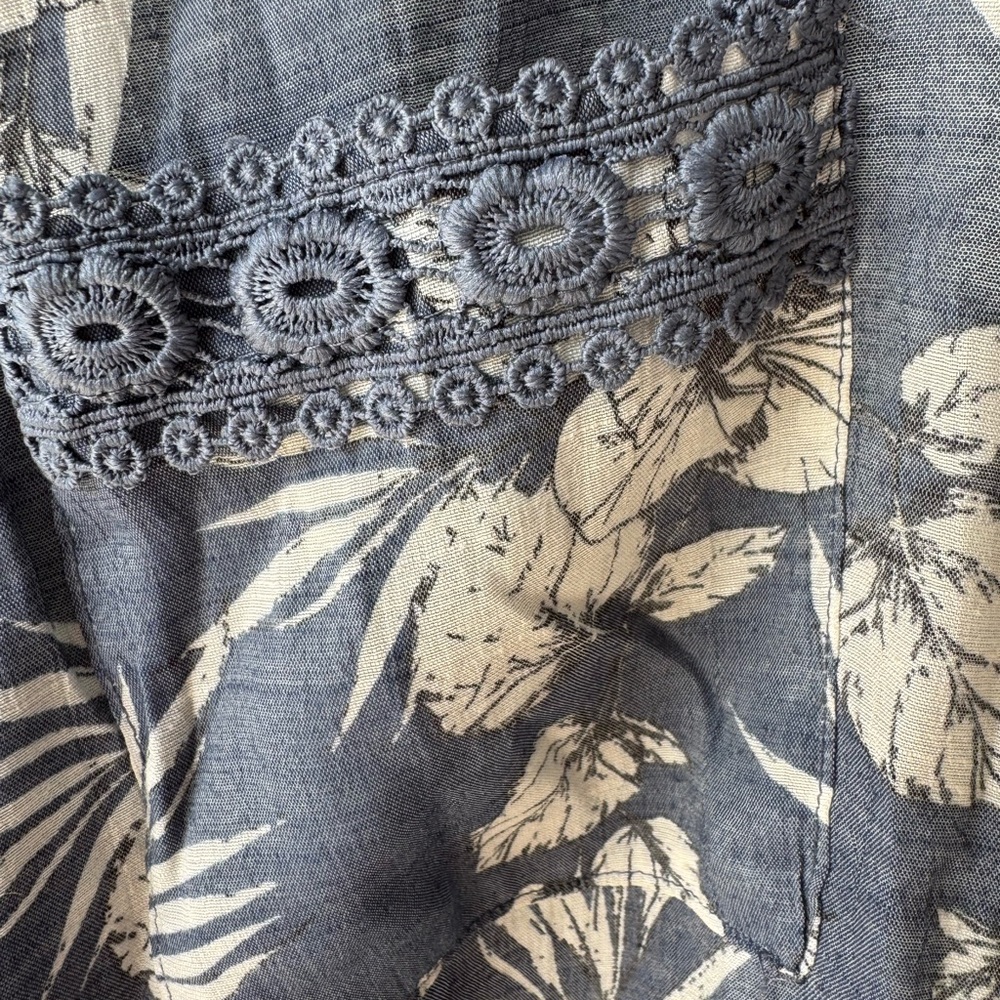 Como Black Navy Floral Blouse sz 3x - Picture 3 of 4